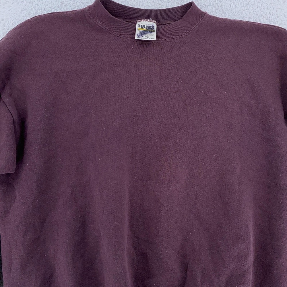Vintage 90s Tultex‎ Crewneck Sweatshirt Mens Large Burgundy Blank Pullover